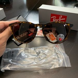 Polarized New Rayban Erika Sunglasses Brown Unisex